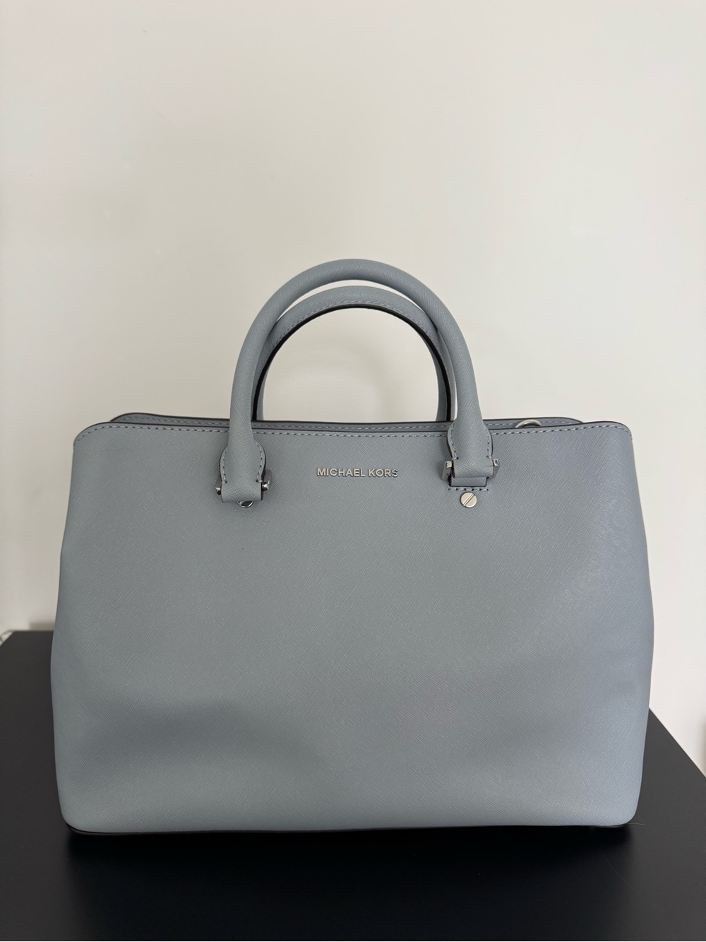 Michael Kors Pale Blue Saffiano Leather Satchel